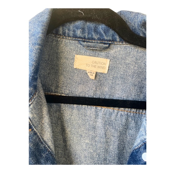 Caution To The Wind Light Blue Denim Jacket - Size M - Picture 3 of 7